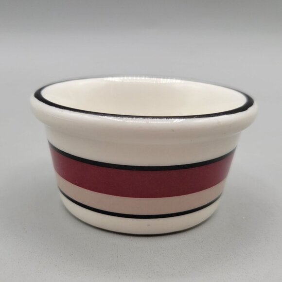 Buffalo China Ramekin Dish Restaurant Dinner Ware Red Pink Black Striped Ceramic - Picture 3 of 6